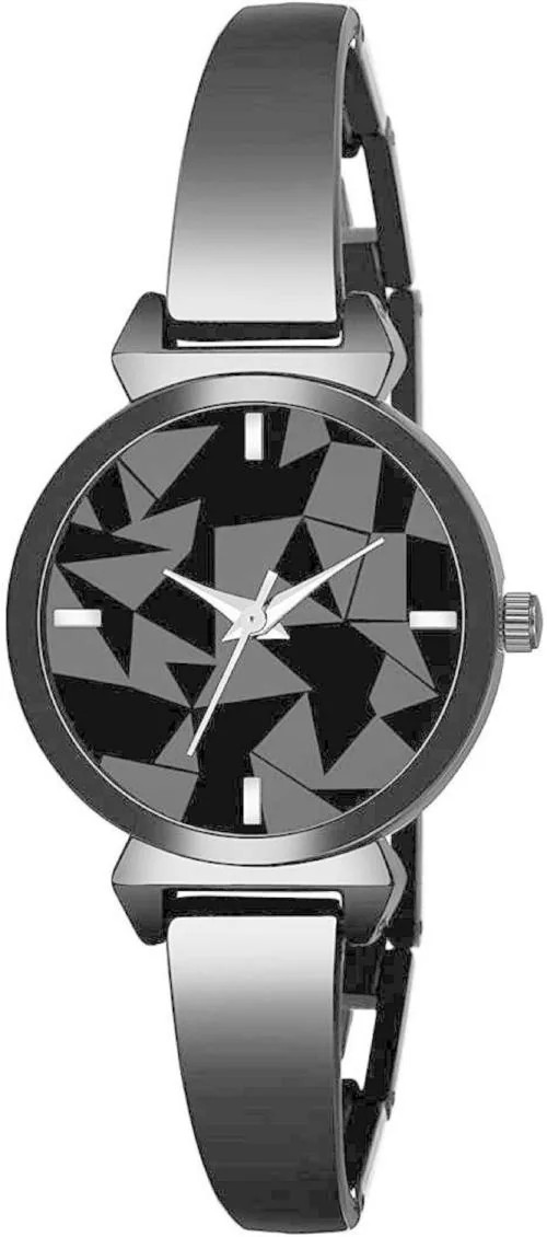 Maan International Analog Wrist Watch Black Dial Black Strap for Girls