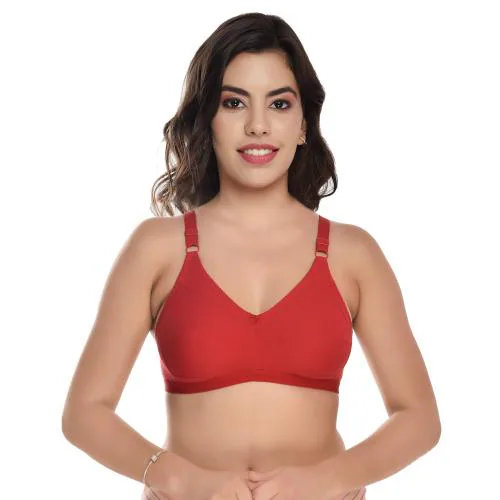 Aulevate Women Full Coverage Non Padded Bra (Red) (40)