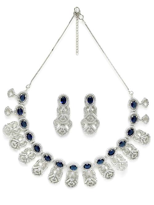 Buy Karatcart Silver Plated Metal Necklace Set For Women Online at Best