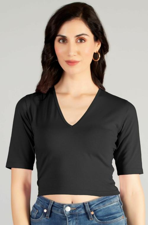 AD2CART VA4147 Women XX-RoundNecK Half Sleeve Crop Top