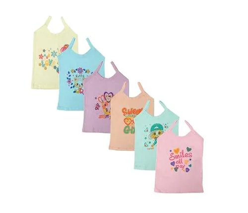 RIJATRENDZZ Kids girls Cotton Vest/ Sameej/Camisole Pack 6