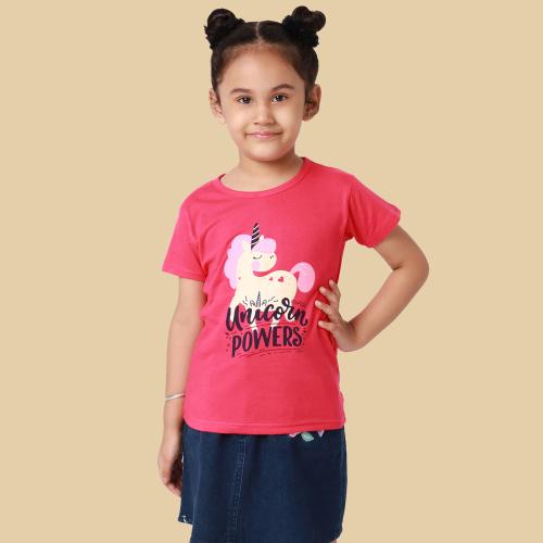Buy Fabflee Cotton Yellow Printed TShirt For Girls Single Girls