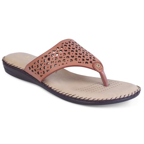 XE Looks Tan Ultra Light Slippers For Women