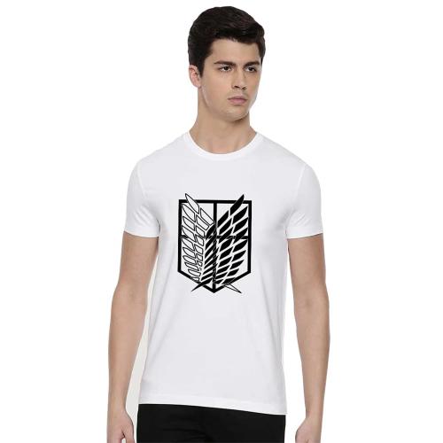 BRATMA Men White Printed Cotton T-Shirt (S)