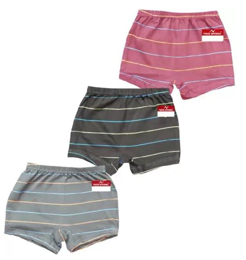 PRIDE APPAREL-Kids Unisex Cotton Multicolored trunks -Pack of 3