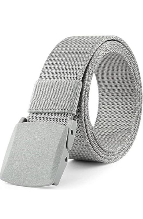 Alfazeroverseas Nylon Military Tactical Men Belt Webbing Canvas Outdoor Adjustable Web Belt. - Grey