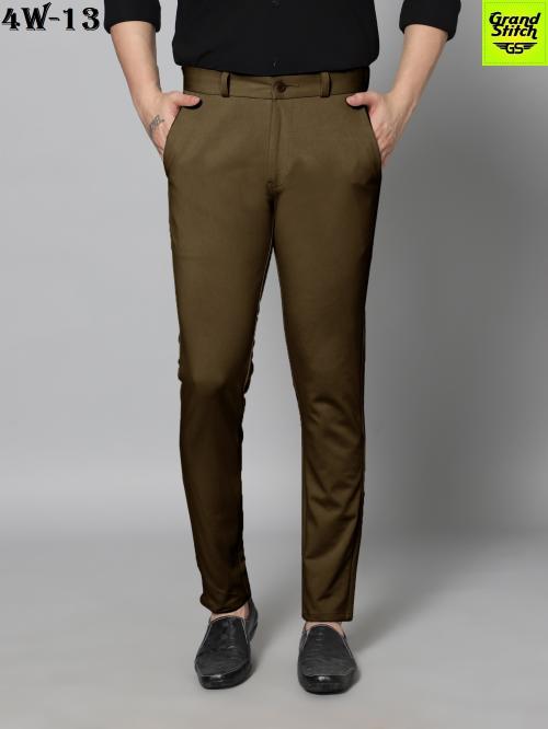 Buy GS GRAND STITCH Mens Lycra 4 way Stretch Trouser Pant Online at ...