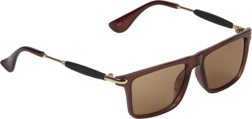 Gansta Rectangular Full-Frame Brown Sunglasses ,Men And Women(GN11142-Brn)