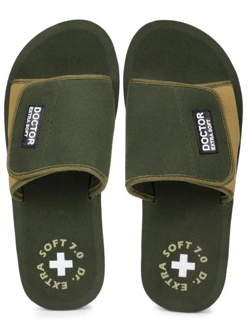 DOCTOR EXTRA SOFT Olive House Normal Slides for Men's Ortho Care Orthopaedic and Diabetic Slippers Mcr Comfortable Super Fit Doctor Daily Use Dr Flip-Flop Stylish Sliders for Boy's and Gent's OR-D-51