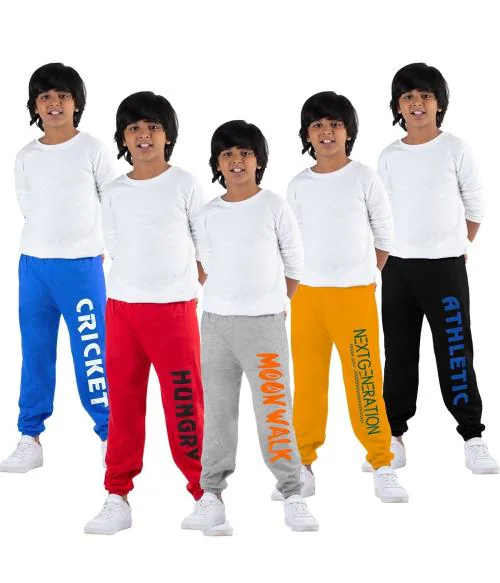 KYDA KIDS Boys Loose Fit Pack of 5 Trackpants