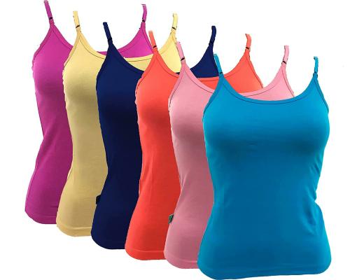 Qd Fashion Women Multicolor Cotton Pack Of 6 Camisole (S)
