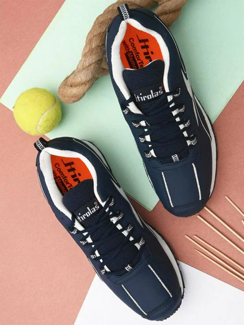 Hirolas Multi Sport Shock Athletic Absorbing Walking Running Fitness Athletic Training Gym Fashion Sneaker Shoes - Blue/White