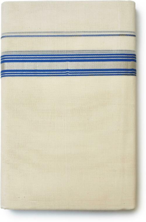 VAIRAVAA TEX Fabrics Men Blue, Cream Pure Cotton Dhoti