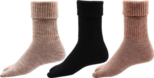 RC. ROYAL CLASS Women's Calf Length Towel Terry Thick Thumb Woolen Multicolored Socks (Pack of 3 Pairs)