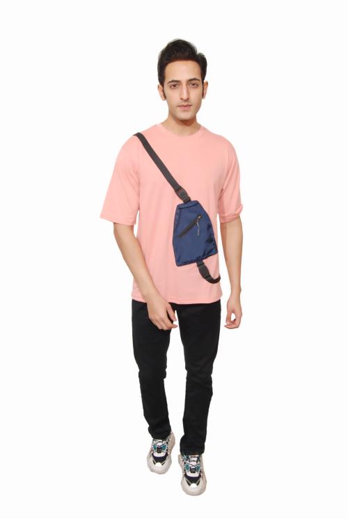 JETSON Attached Zipper Bag Drop-Shoulder Oversized T-Shirt for Men
