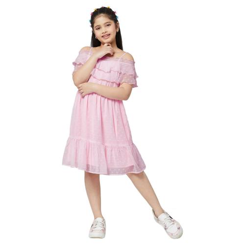 Stylobug Girls Pink Polyester A Line Dress (15 Years-16 Years)