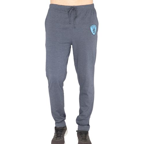 Chromozome Men Blue Night Solid Cotton Blend Track Pants