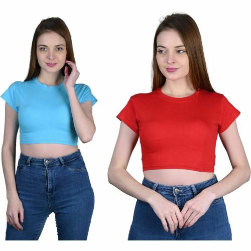 Tik Tok WEARS Casual Solid Women Red, Blue Top ()