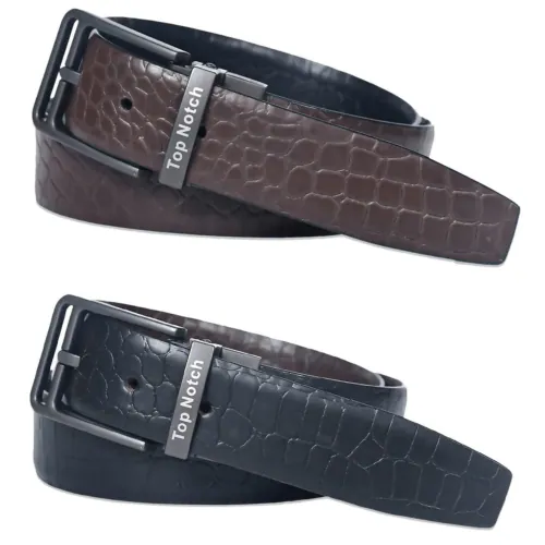 Top Notch Mens Genuine Leather reversible belt for office purpose, perfect for wedding look Black/Brown -40