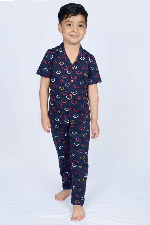 3BROS Unisex Pure Cotton Short Sleeve Kids Nightwear/Nightdress/Sleepsuit/Sleepwear/Night Suit