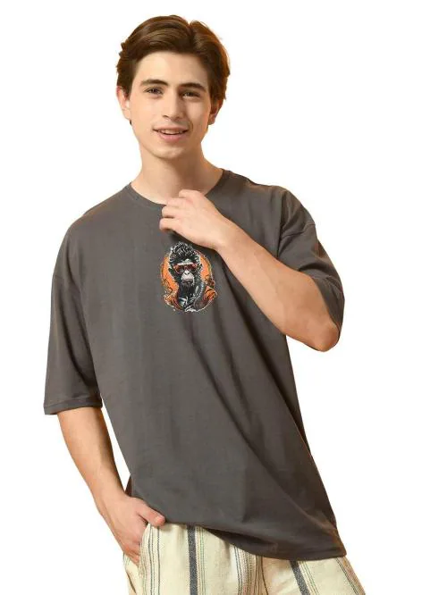 FITINC Men's Loose Fit Oversize Gorilla Print T-Shirt