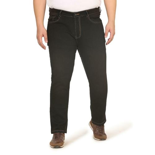 Kagad Jeans Men Regular and Plus Size Straight Fit Charcoal Black Denim Jeans (Size:-44, KGDJN-408018)