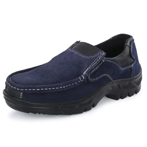ALLSAFE Genuine Leather Steel Toe Safety Shoes For Men (Blue)