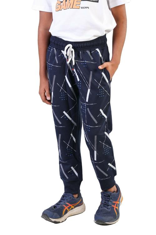 BASIS Printed Boys Dark Blue Track Pants ()