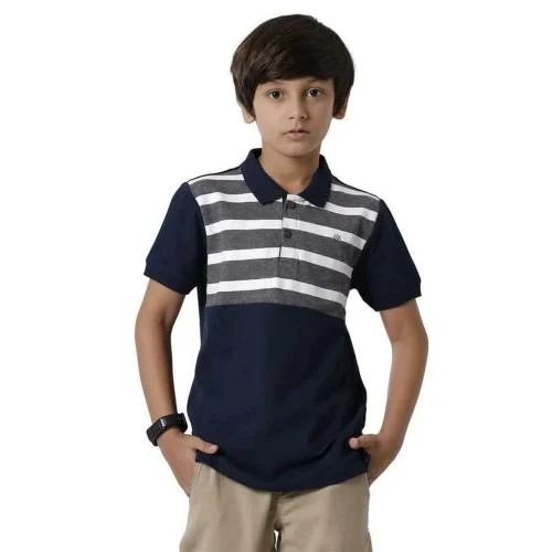 PIPIN Boys Dark Navy Blue Printed Cotton T-Shirt - 8-9 Years