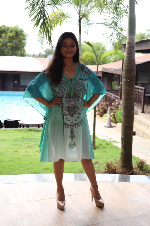 RAVI RAJORIA - Women Georgette Digital Printed Beach wear Kaftan Freesize BBXA-2-XXL