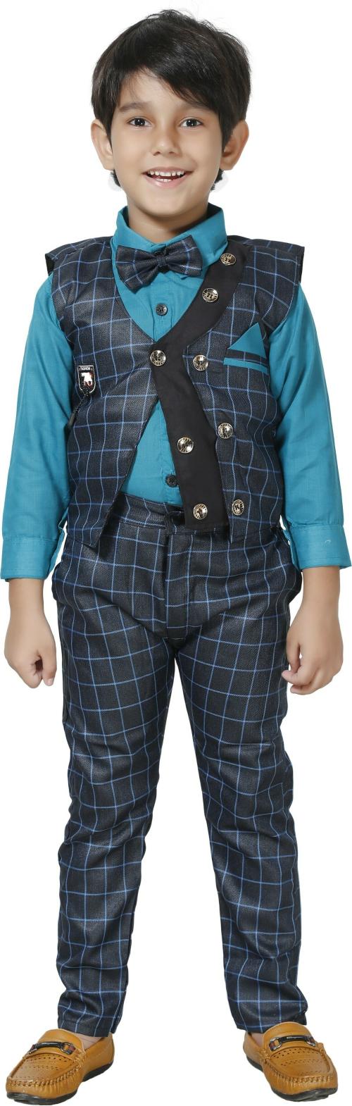Fourfolds Boys Western Wear Dress Waistcoat