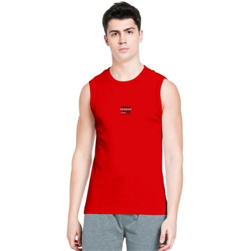 TAB91 Men's Sleeveless Sando RED Colour 2XL Size