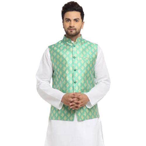 Buy YOD Designer Brocade Sleeveless Nehru Jacket/Waistcoat For Men