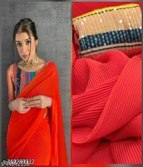 FOOTPAID DK CRUSH Sarees-Size-Free Size-Red