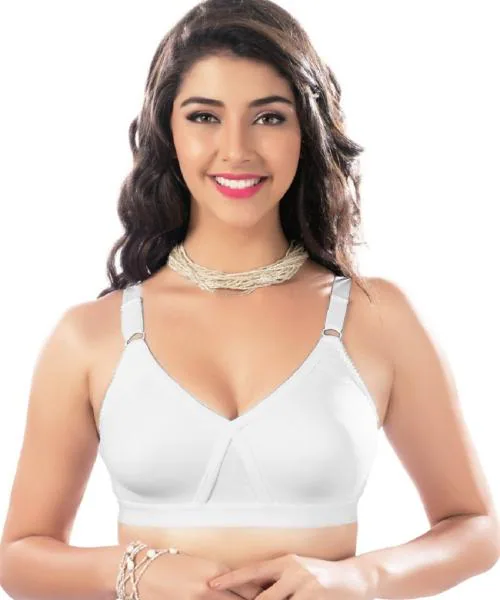 MAIDEN BEAUTY Women's Lycra Solid Padded Full Cup Wired Bra (White-40G)