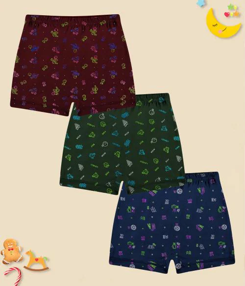 Pine Kids Multicolor Regular Cotton Drawer / Bloomer for Boys & Girls(Pack of 3)