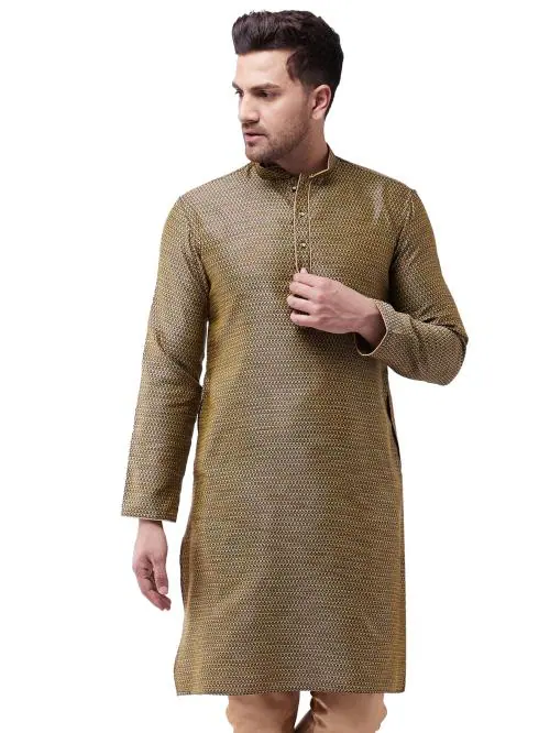 Vastramay Men's Black Silk Blend Kurta