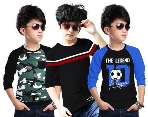 Tarsier Boys Longsleeve Cotton T-shirt (Pack of 3 ) ( 15-16 yr )