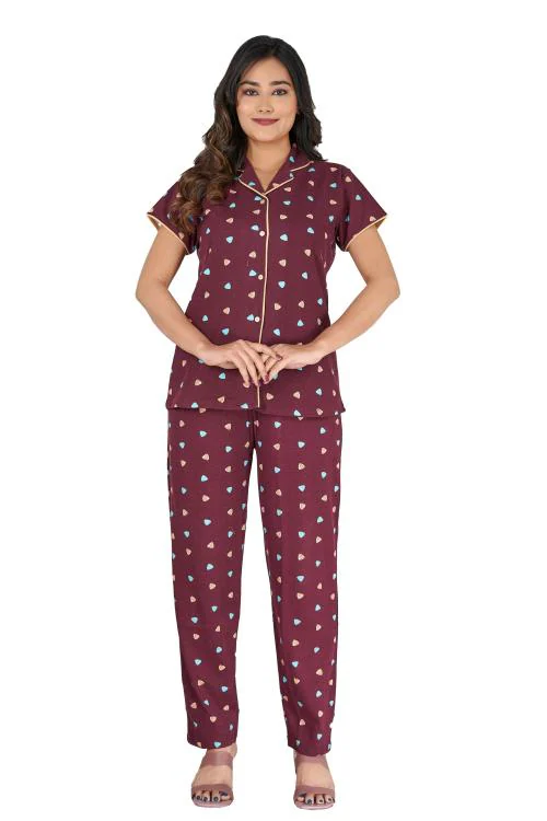 Cadila Women Cotton Printed Top And Pyjama Set | Nightwear Set