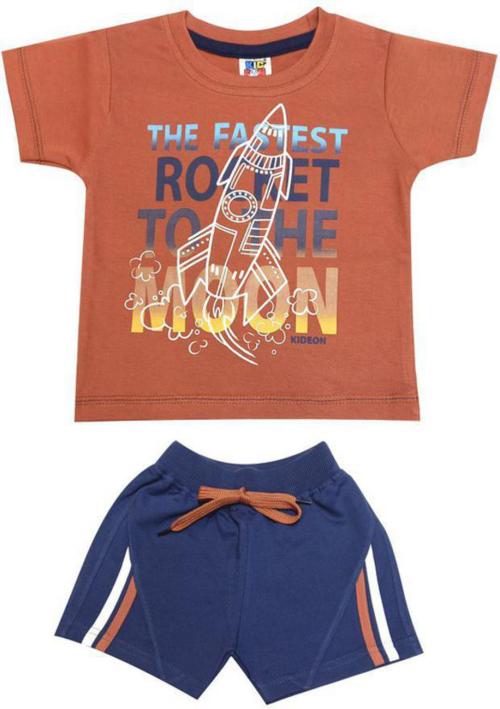 KIDEON Baby Boys Casual T-shirt Shorts (Brown)