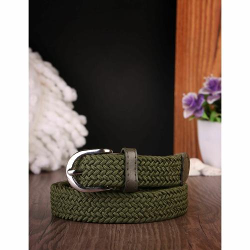 Kastner Women Elastic Braided Stretchable Green Belt