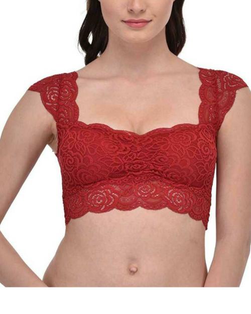 Ansh Fashion Wear Presents Women's Blouse - 80% Blended cotton and 20% polyester - Full Cup and Non Wired & Straps - Stretchable Belt and Strapless - Lace Work