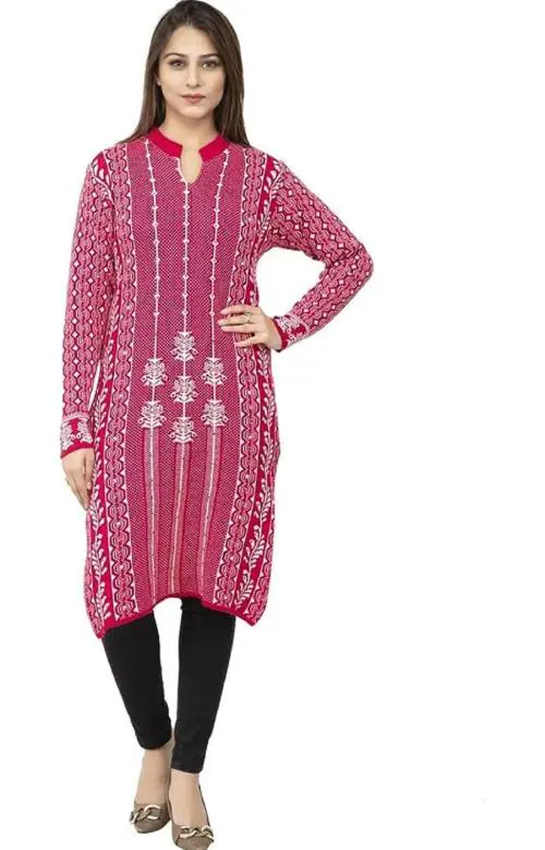 Magknit woollen warm kurtis| Knee Length