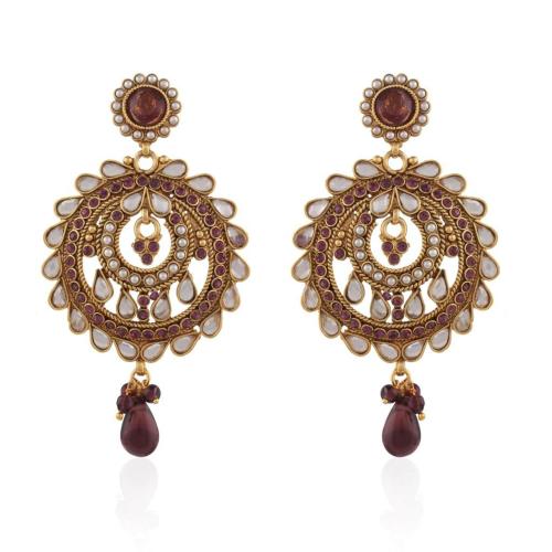 Accessher Red Copper Jhumki Earring For Women