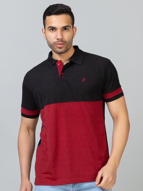 Buy Ekom Men's Regular Fit Polo Shirt Half Sleeve Striped Polo T Shirt Colourblock Polo T