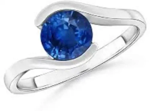 Chopra Gems & Jewellery Brass Original Blue Sapphire Stone Ring (Men and Women) - Free size (Blue_Pendant_9010)