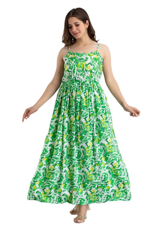 Clickedia Womens Fully Stitched Rayon Floral Kurti with Knots and Floral Procian Print Sleeveles Westren skater Dress Skater Tunic cut kurta/Kurti