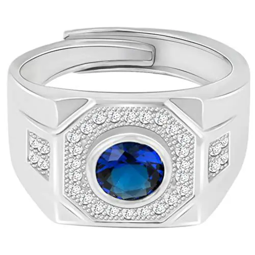 Giva Sterling Silver One Size Silver For The Love Of Blue Ring For Him
