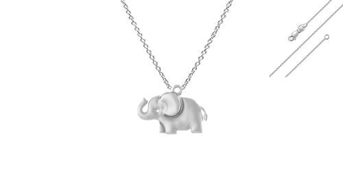 Akshat Sapphire Pure Silver Strength Symbolic Elephant Pendant With Chain Suitable For Men and Women
