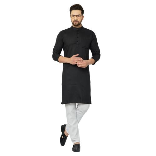 LemonX Cotton Kurta Pajama Casual Set| Men'S Kurta Payjama | Men'S Ethenic Wear| Ethenic Wear (Black)